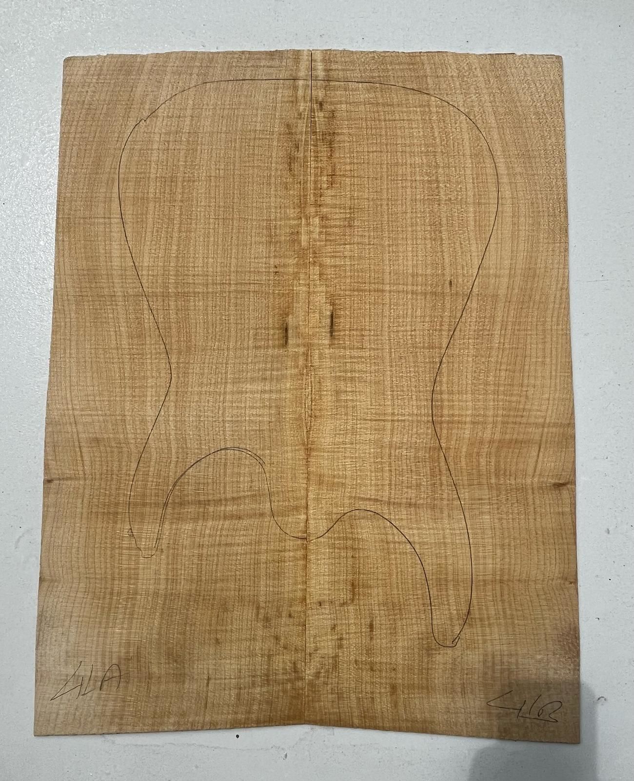 Flame Maple Drop Top Luthier Guitar Figured Wood Bookmatched Set No:41