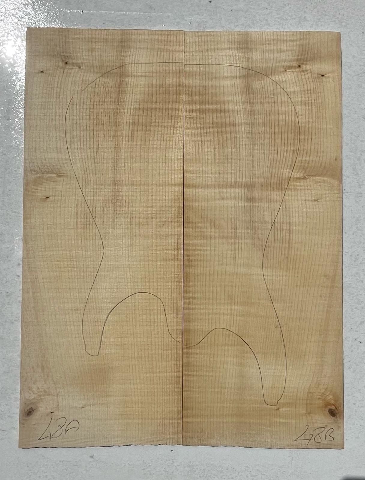 Flame Maple Drop Top Luthier Guitar Figured Wood Bookmatched Set No:48