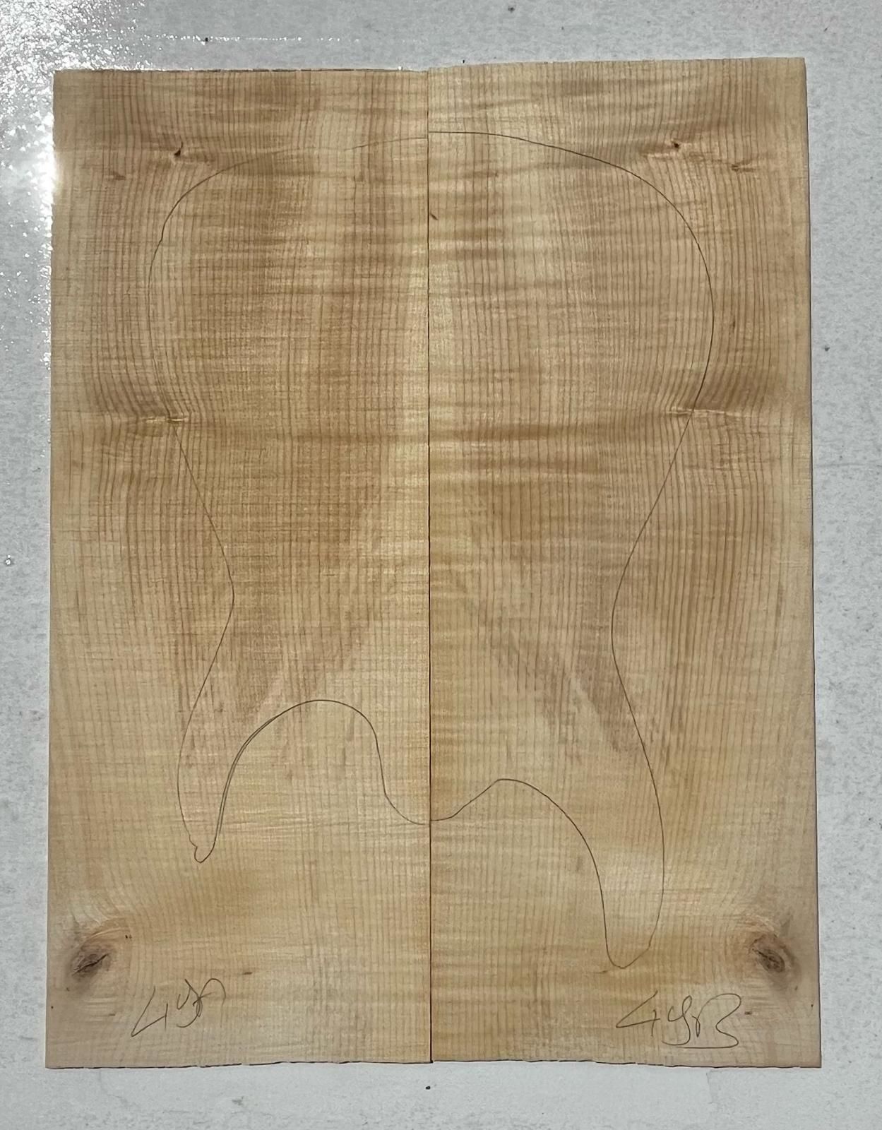 Flame Maple Drop Top Luthier Guitar Figured Wood Bookmatched Set No:49