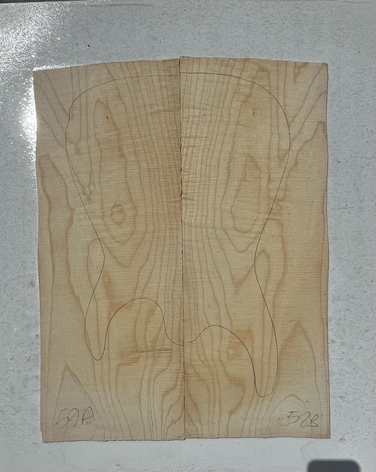 Flame Maple Drop Top Luthier Guitar Figured Wood Bookmatched Set No:52