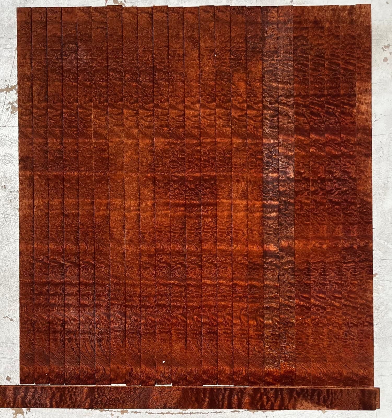 Pommele Quilted Mahogany Oud Ribs Set No4