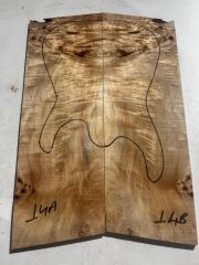 AAA Grade Poplar Mappa Burl Bookmatched Guitar Drop Top Luthier Tonewood #14
