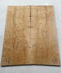 Flame Maple Drop Top Luthier Guitar Figured Wood Bookmatched Set No:3