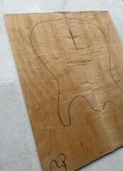 Flame Maple Drop Top Luthier Guitar Figured Wood Bookmatched Set No:3
