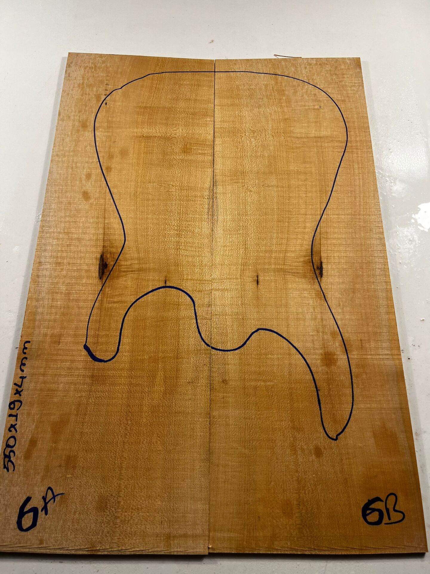 Figured Maple Drop Top Luthier Guitar Figured Wood Bookmatched Set No:6