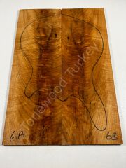Spalted Flame Maple Drop Top Luthier Guitar Figured Wood Bookmatched Set No:6