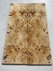 AAA Grade Poplar Mappa Burl Bookmatched Guitar Drop Top Luthier Tonewood #15