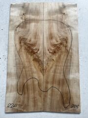 A Grade Poplar Mappa Burl Bookmatched Guitar Drop Top Luthier Tonewood #22