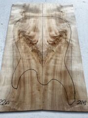 A Grade Poplar Mappa Burl Bookmatched Guitar Drop Top Luthier Tonewood #22
