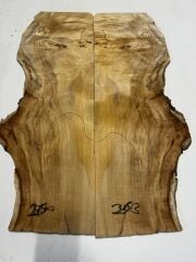 AA Grade Poplar Mappa Burl Bookmatched Guitar Drop Top Luthier Tonewood #26