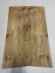 AA Grade Poplar Mappa Burl Bookmatched Guitar Drop Top Luthier Tonewood #27