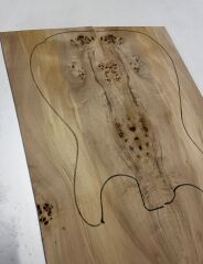 AA Grade Poplar Mappa Burl Bookmatched Guitar Drop Top Luthier Tonewood #27
