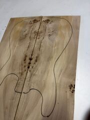 AA Grade Poplar Mappa Burl Bookmatched Guitar Drop Top Luthier Tonewood #27