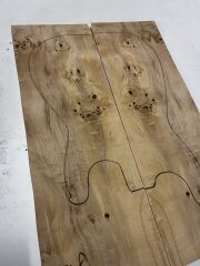 AA Grade Poplar Mappa Burl Bookmatched Guitar Drop Top Luthier Tonewood #31