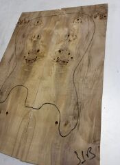 AA Grade Poplar Mappa Burl Bookmatched Guitar Drop Top Luthier Tonewood #31