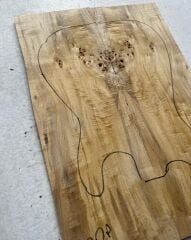 AA Grade Poplar Mappa Burl Bookmatched Guitar Drop Top Luthier Tonewood #32