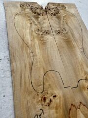 AA Grade Poplar Mappa Burl Bookmatched Guitar Drop Top Luthier Tonewood #33