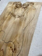 AA Grade Poplar Mappa Burl Bookmatched Guitar Drop Top Luthier Tonewood #33