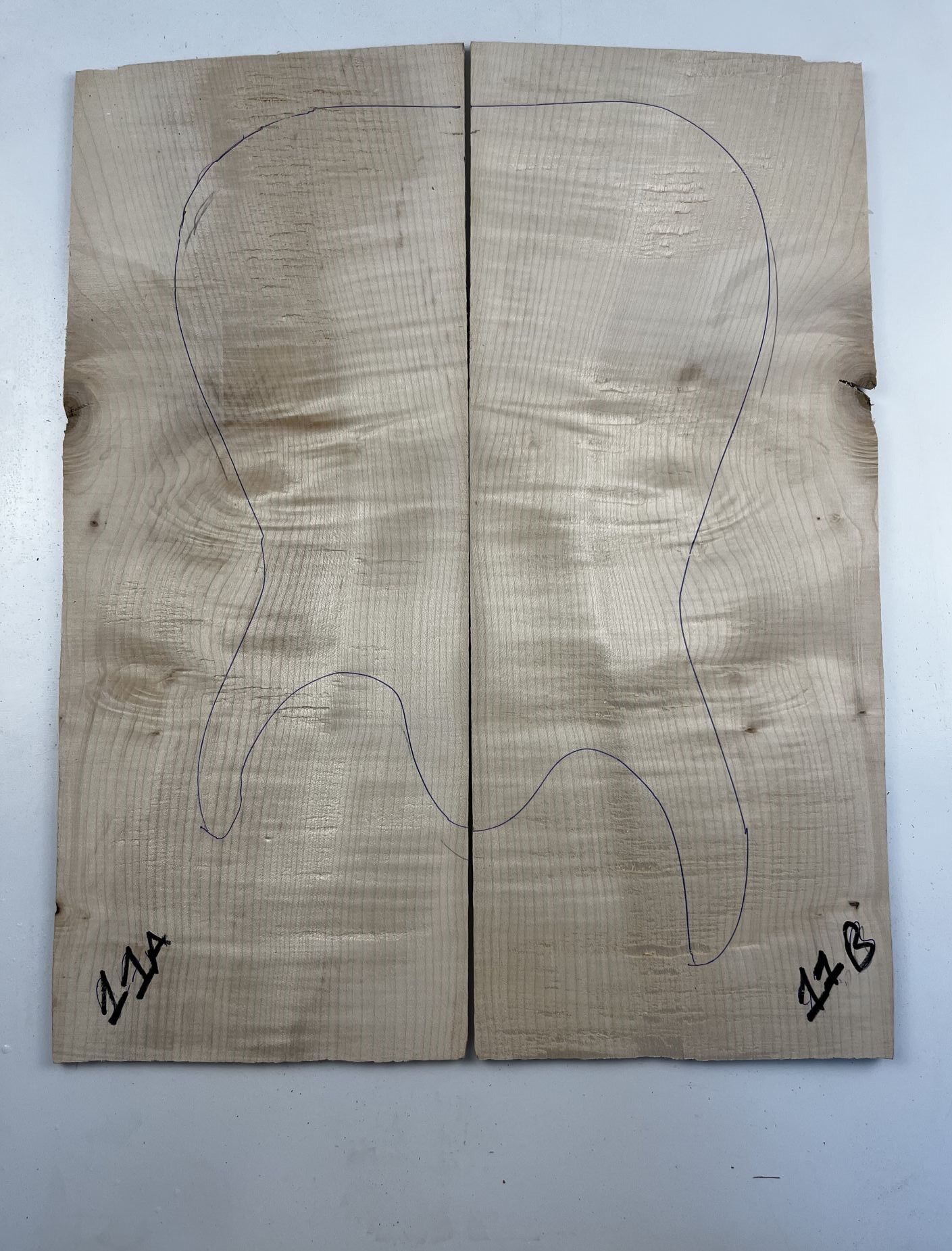 Figured Maple Drop Top Luthier Guitar Figured Wood Bookmatched Set No:11