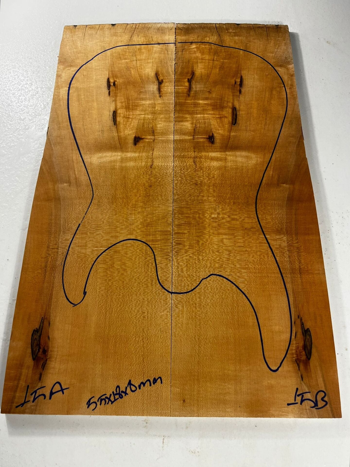 Figured Maple Drop Top Luthier Guitar Figured Wood Bookmatched Set No:15