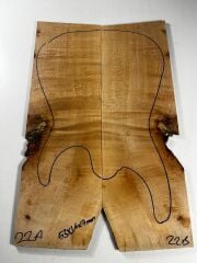 A Grade Flame Maple Drop Top Luthier Guitar Figured Wood Bookmatched Set No:22