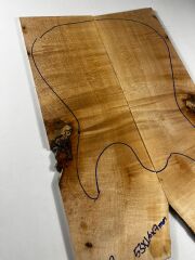 A Grade Flame Maple Drop Top Luthier Guitar Figured Wood Bookmatched Set No:22