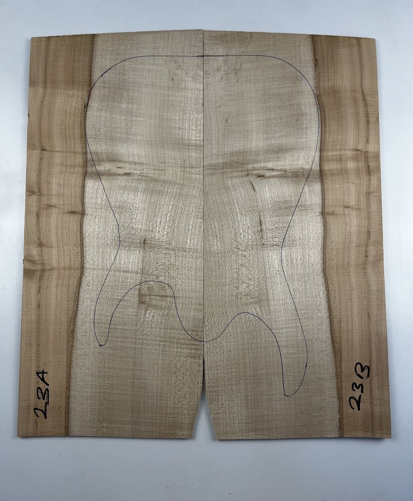 Spalted Flame Maple Drop Top Luthier Guitar Figured Wood Bookmatched Set No:23