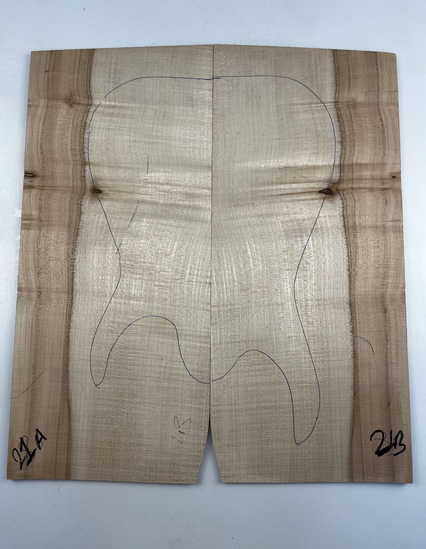 Spalted Flame Maple Drop Top Luthier Guitar Figured Wood Bookmatched Set No:24