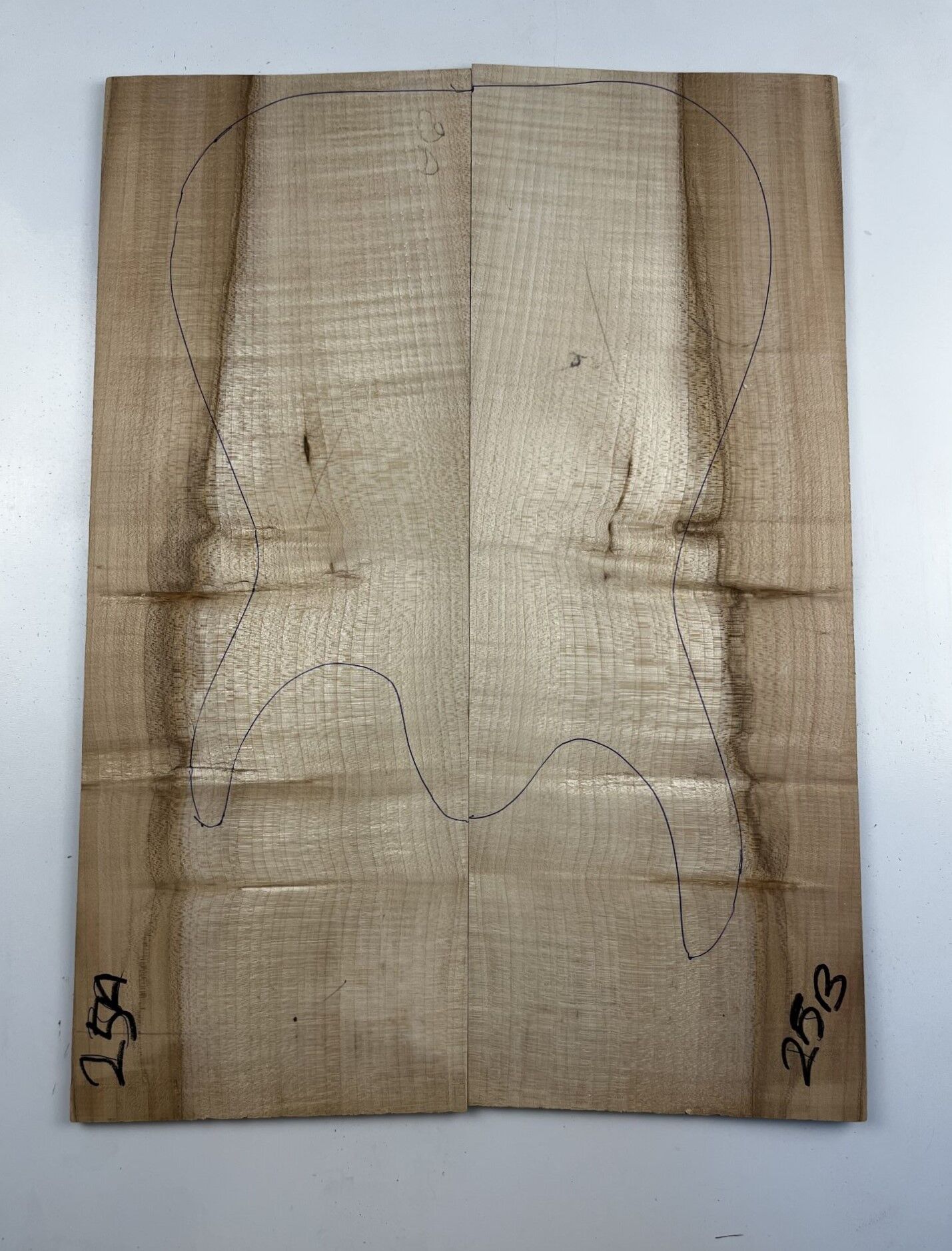 Spalted Flame Maple Drop Top Luthier Guitar Figured Wood Bookmatched Set No:25