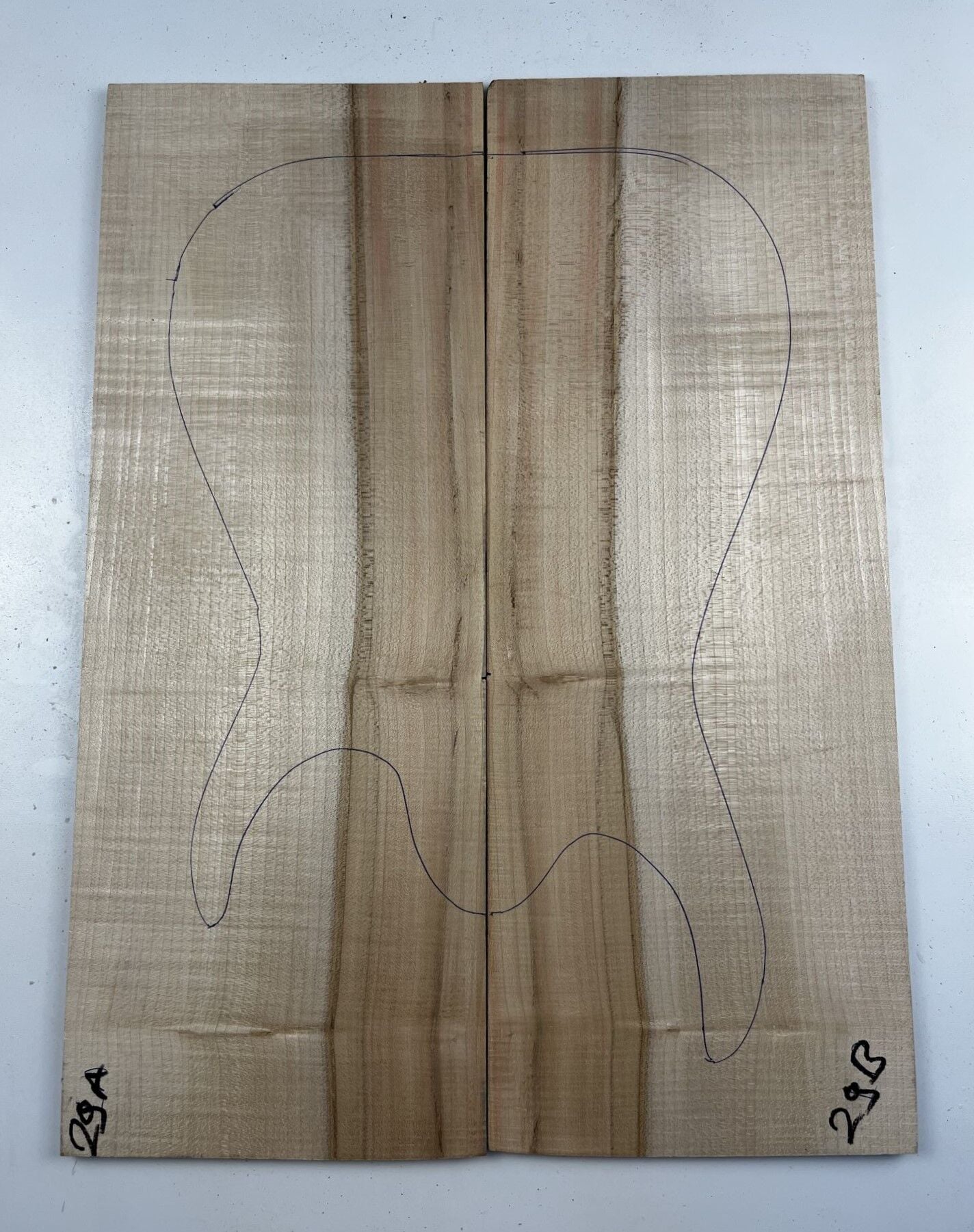 Spalted Flame Maple Drop Top Luthier Guitar Figured Wood Bookmatched Set No:29