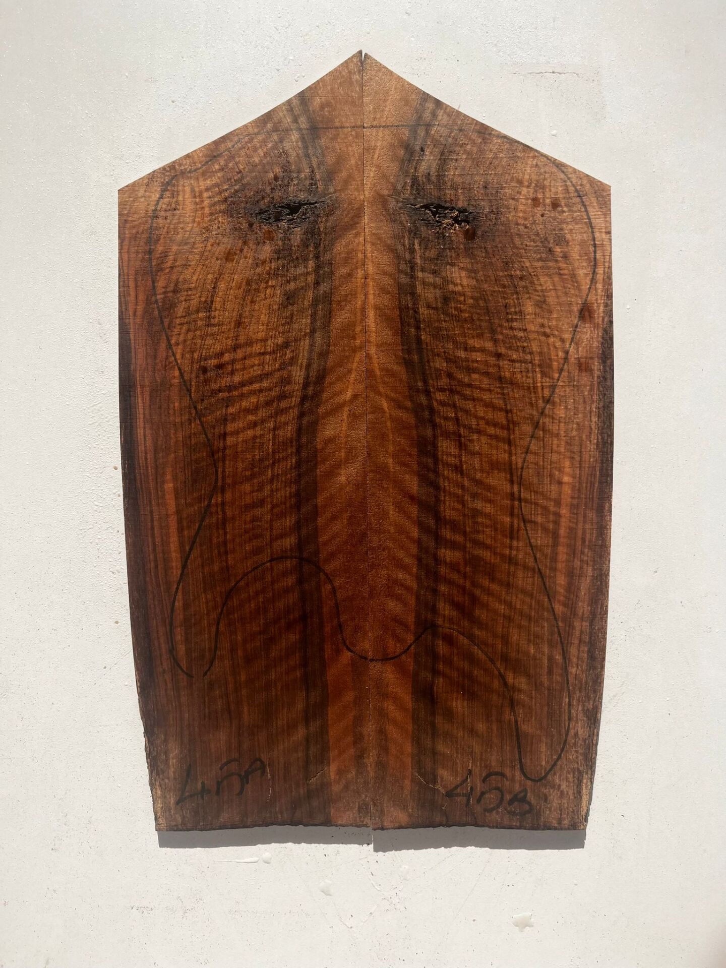 MG Bastogne Walnut Drop Top Luthier Guitar Figured Wood Bookmatched Set No:45