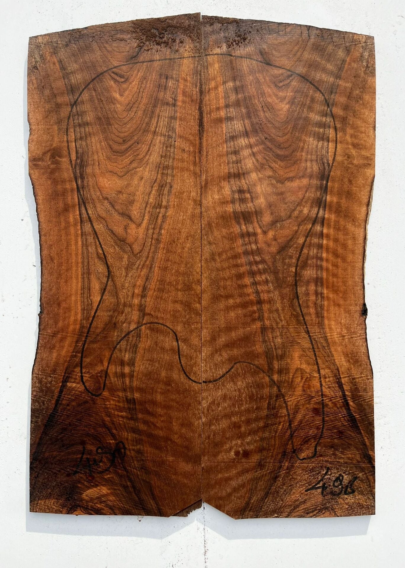 AAA Bastogne Walnut Drop Top Luthier Guitar Figured Wood Bookmatched Set No:49