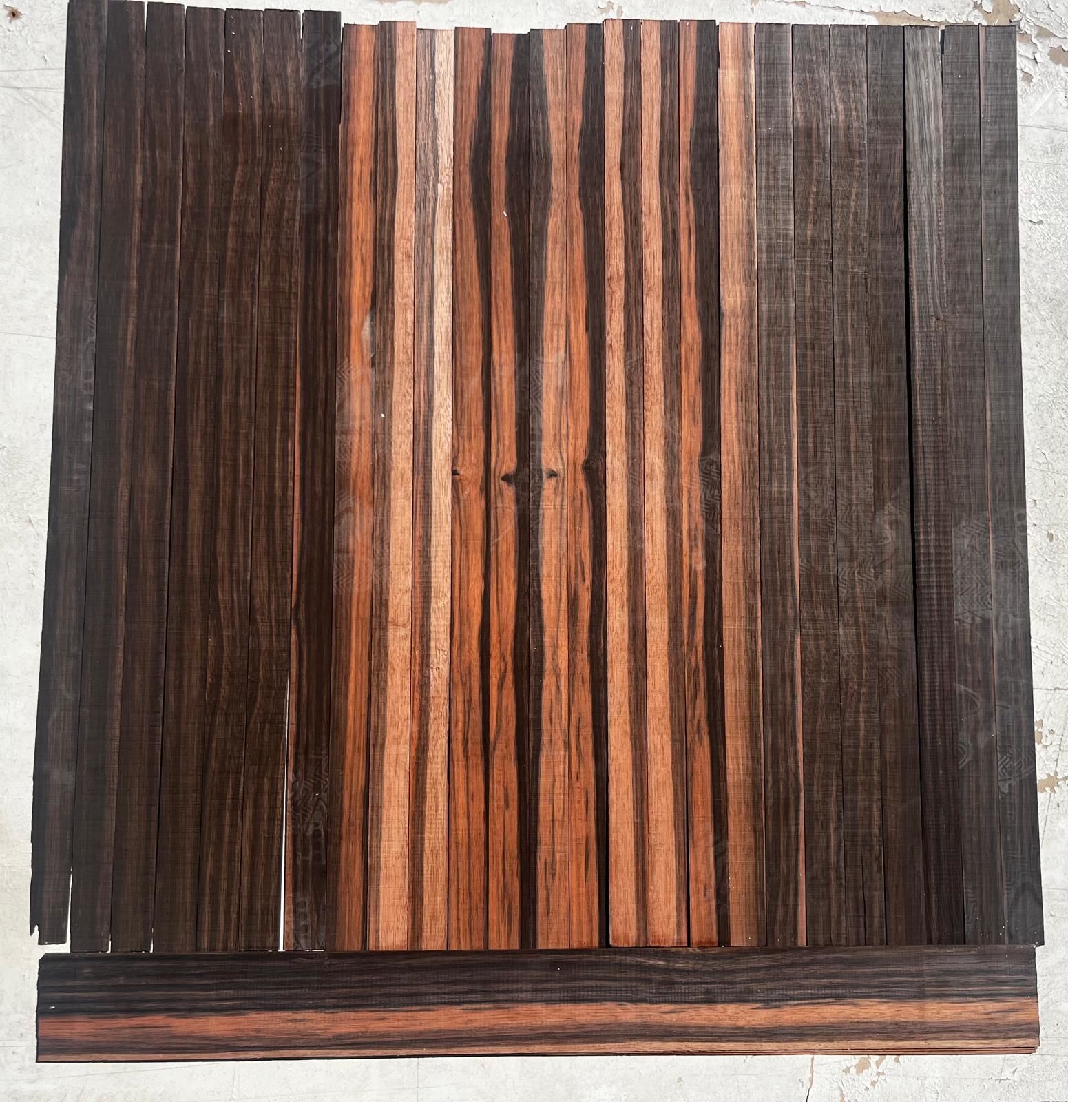 Figured Macassar Ebony Oud Ribs Set