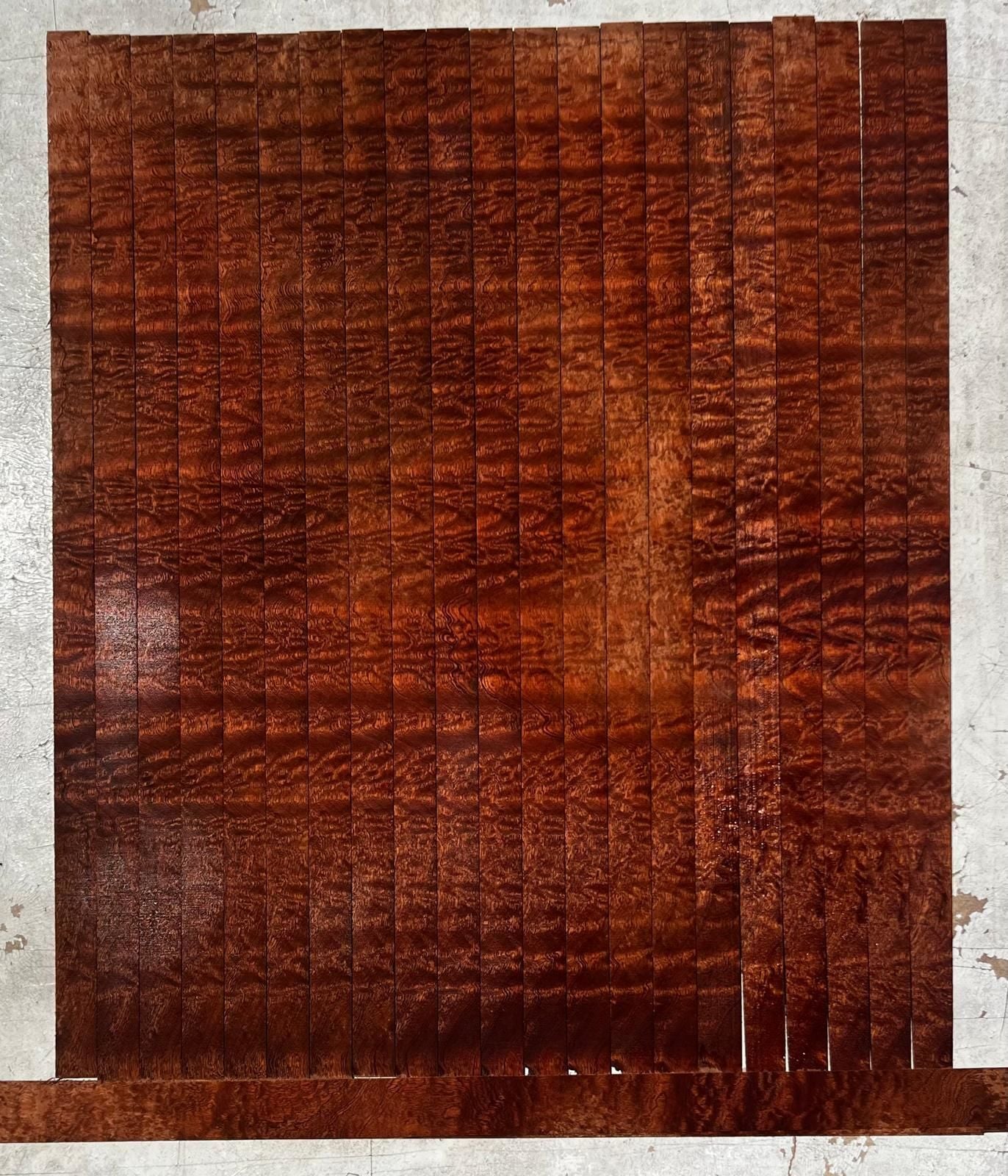 Pommele Quilted Mahogany Oud Ribs Set No:1