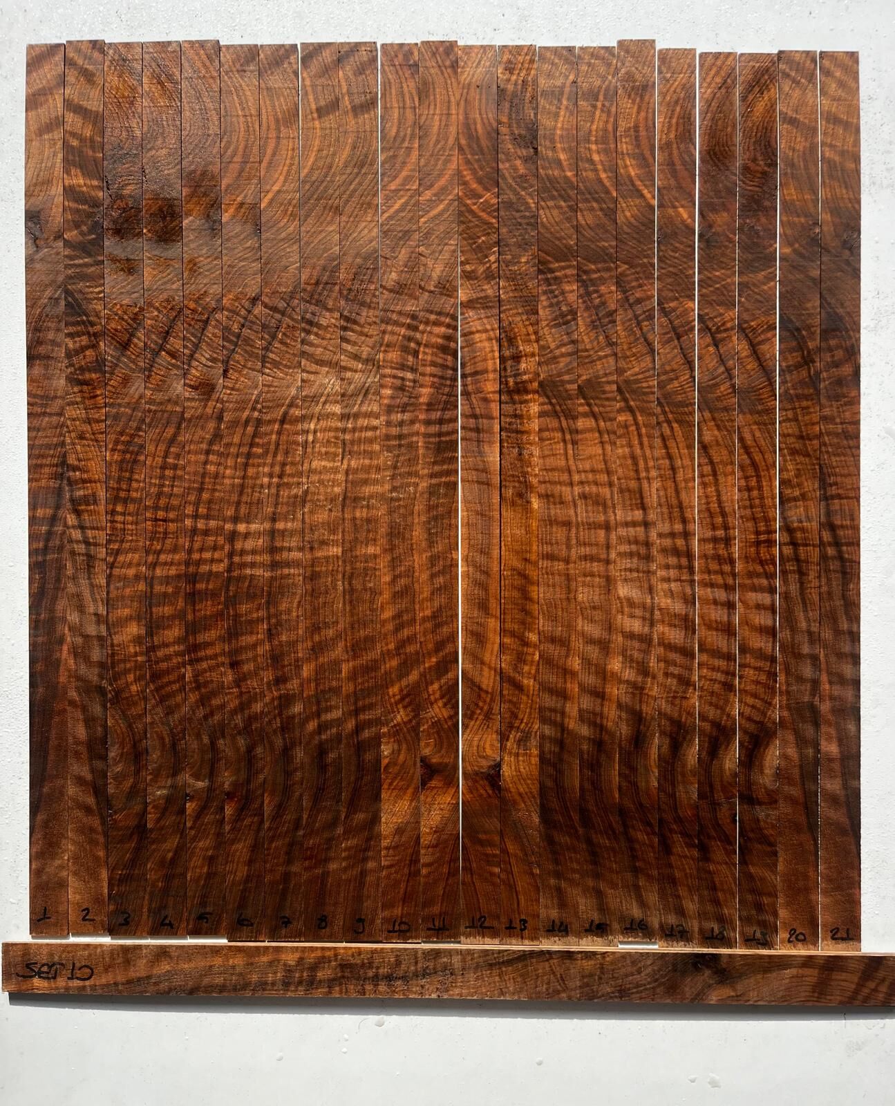 Master Grade Flamed Bastogne Walnut Oud Ribs Set No10