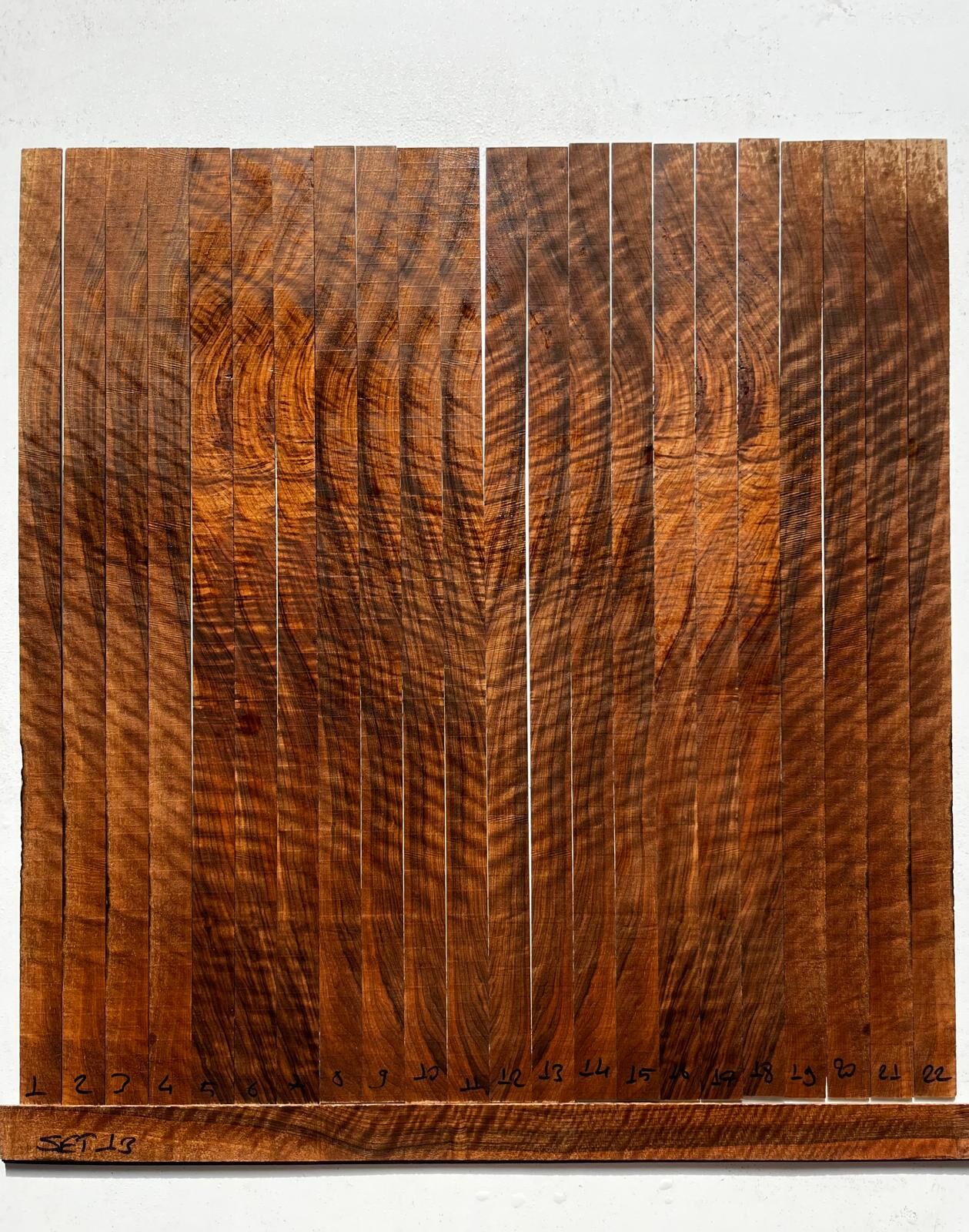 Master Grade Flamed Bastogne Walnut Oud Ribs Set No13