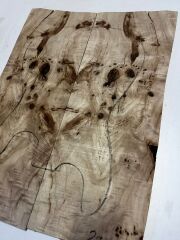 Master Grade Poplar Mappa Burl Bookmatched Guitar Drop Top Luthier Tonewood #23