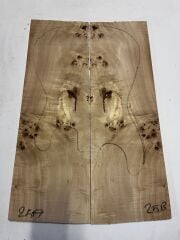 AA Grade Poplar Mappa Burl Bookmatched Guitar Drop Top Luthier Tonewood #25