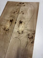 AA Grade Poplar Mappa Burl Bookmatched Guitar Drop Top Luthier Tonewood #25
