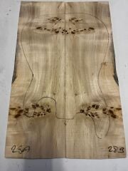 AA Grade Poplar Mappa Burl Bookmatched Guitar Drop Top Luthier Tonewood #28