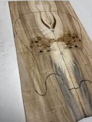 AA Grade Poplar Mappa Burl Bookmatched Guitar Drop Top Luthier Tonewood #30