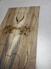 AA Grade Poplar Mappa Burl Bookmatched Guitar Drop Top Luthier Tonewood #30
