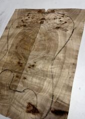AAA Grade Poplar Mappa Burl Bookmatched Guitar Drop Top Luthier Tonewood #34