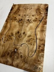 Master Grade Poplar Mappa Burl Bookmatched Guitar Drop Top Luthier Tonewood #35