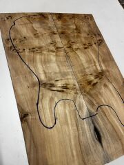 AAA Grade Poplar Mappa Burl Bookmatched Guitar Drop Top Luthier Tonewood #36