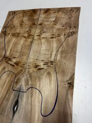 AAA Grade Poplar Mappa Burl Bookmatched Guitar Drop Top Luthier Tonewood #36