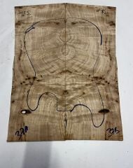 AAA Grade Poplar Mappa Burl Bookmatched Guitar Drop Top Luthier Tonewood #37
