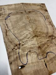 AAA Grade Poplar Mappa Burl Bookmatched Guitar Drop Top Luthier Tonewood #37