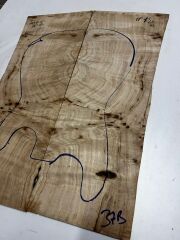 AAA Grade Poplar Mappa Burl Bookmatched Guitar Drop Top Luthier Tonewood #37
