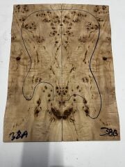 AAA Grade Poplar Mappa Burl Bookmatched Guitar Drop Top Luthier Tonewood #38